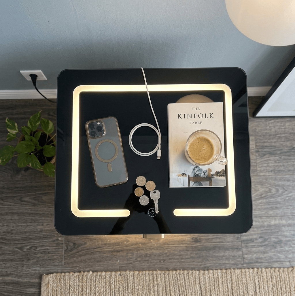 Aegis Smart Nightstand | Integrated Safe & Wireless Charging Hub