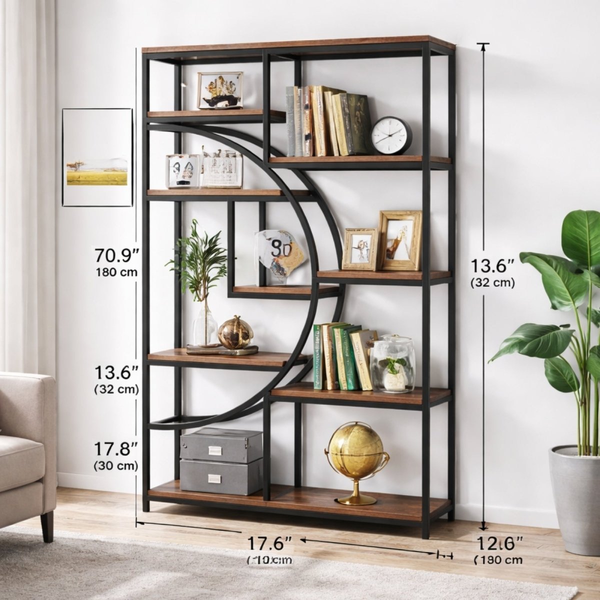 Meridian Arch Etagere | Industrial Statement Bookshelf