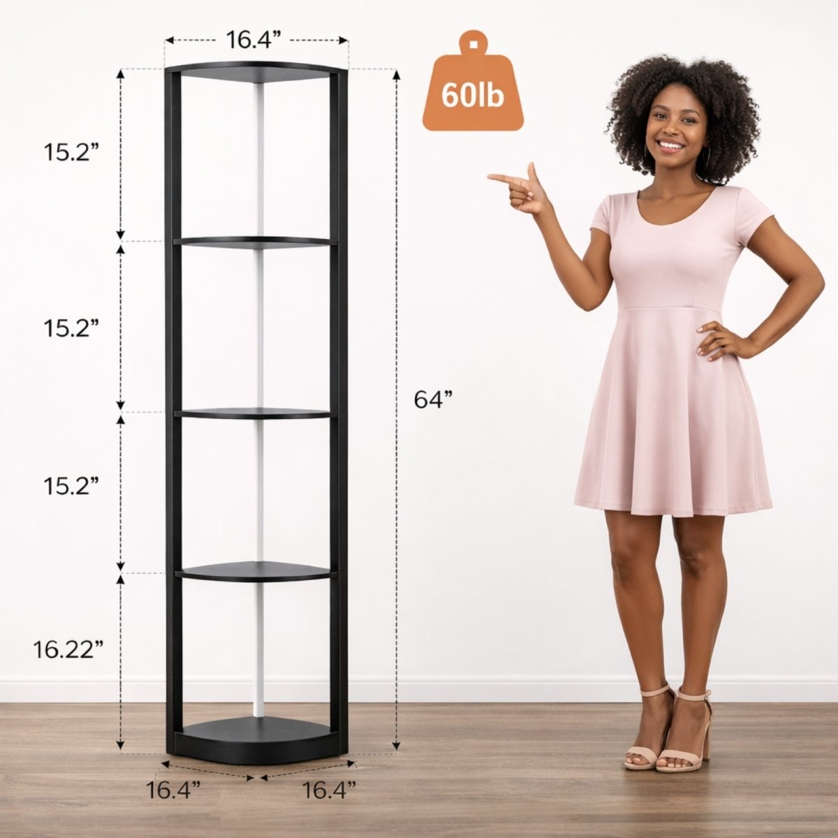 Chroma Corner Tower | Smart LED Sanctuary Shelf