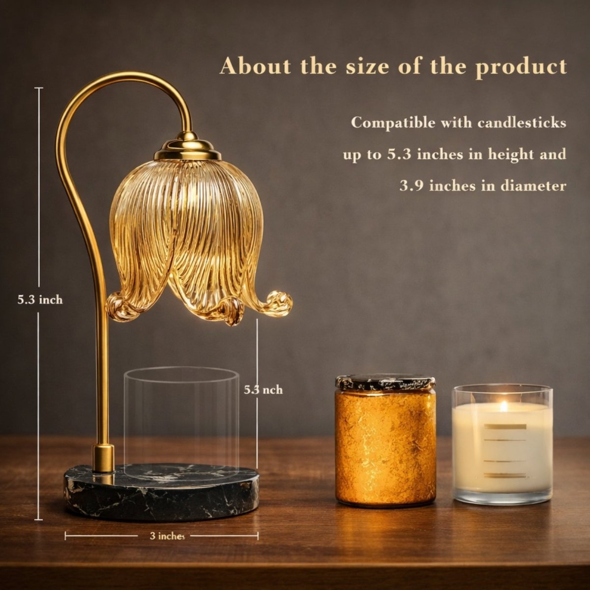 Aurelia Glow Lamp | Marble & Brass Botanical Warmer