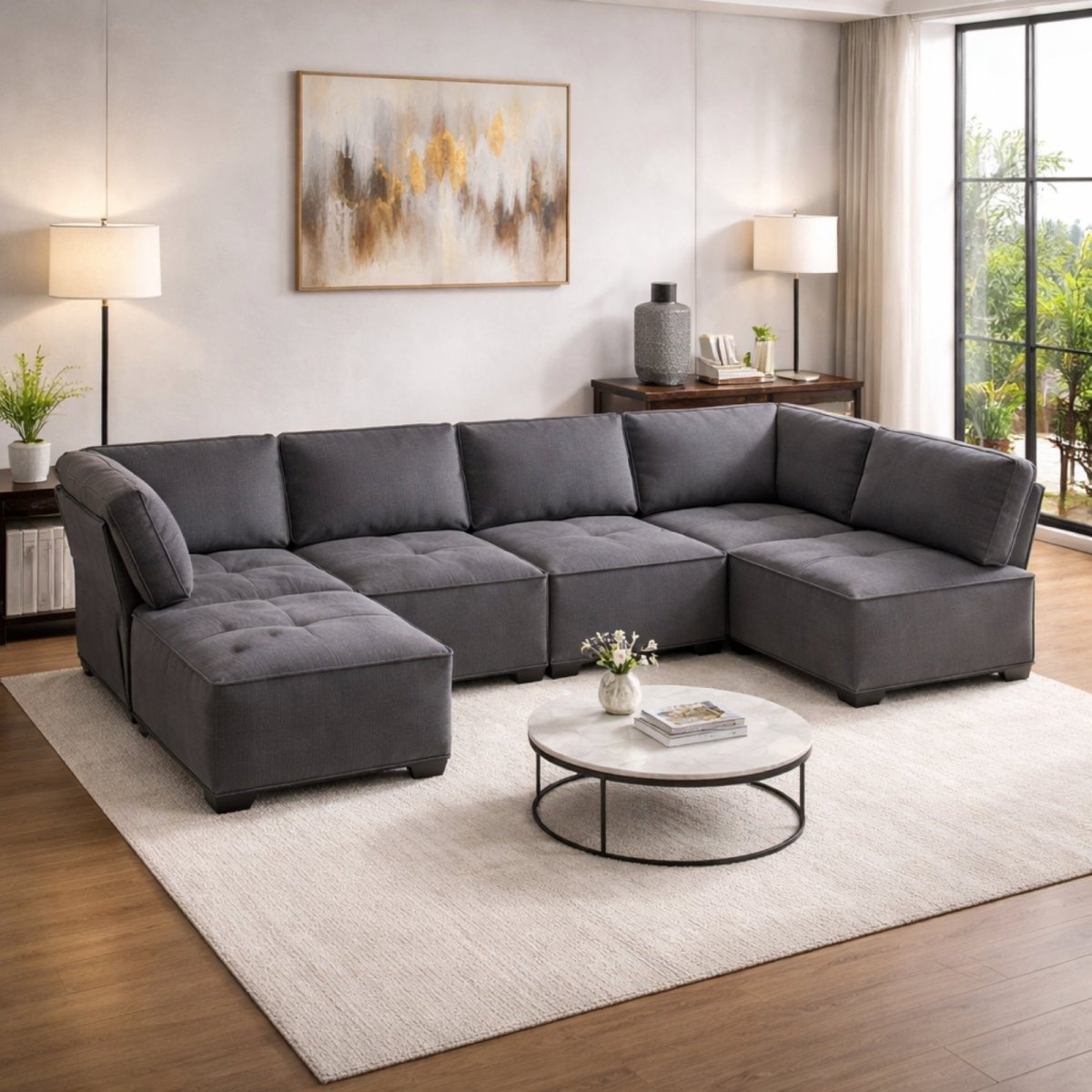 Phantom Loft Modular Collection | Deep-Corduroy Cloud Sectional