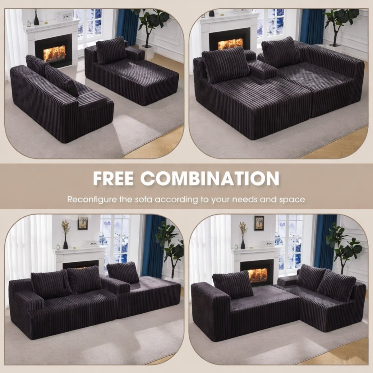 Murk Altitude Modular | Deep-Seat Cloud Sectional & Ottoman