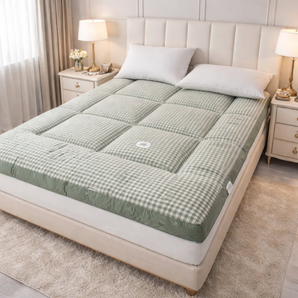 Vault Haven Floor Bed | 4-Inch Plush Quilted Roll-Up Futon