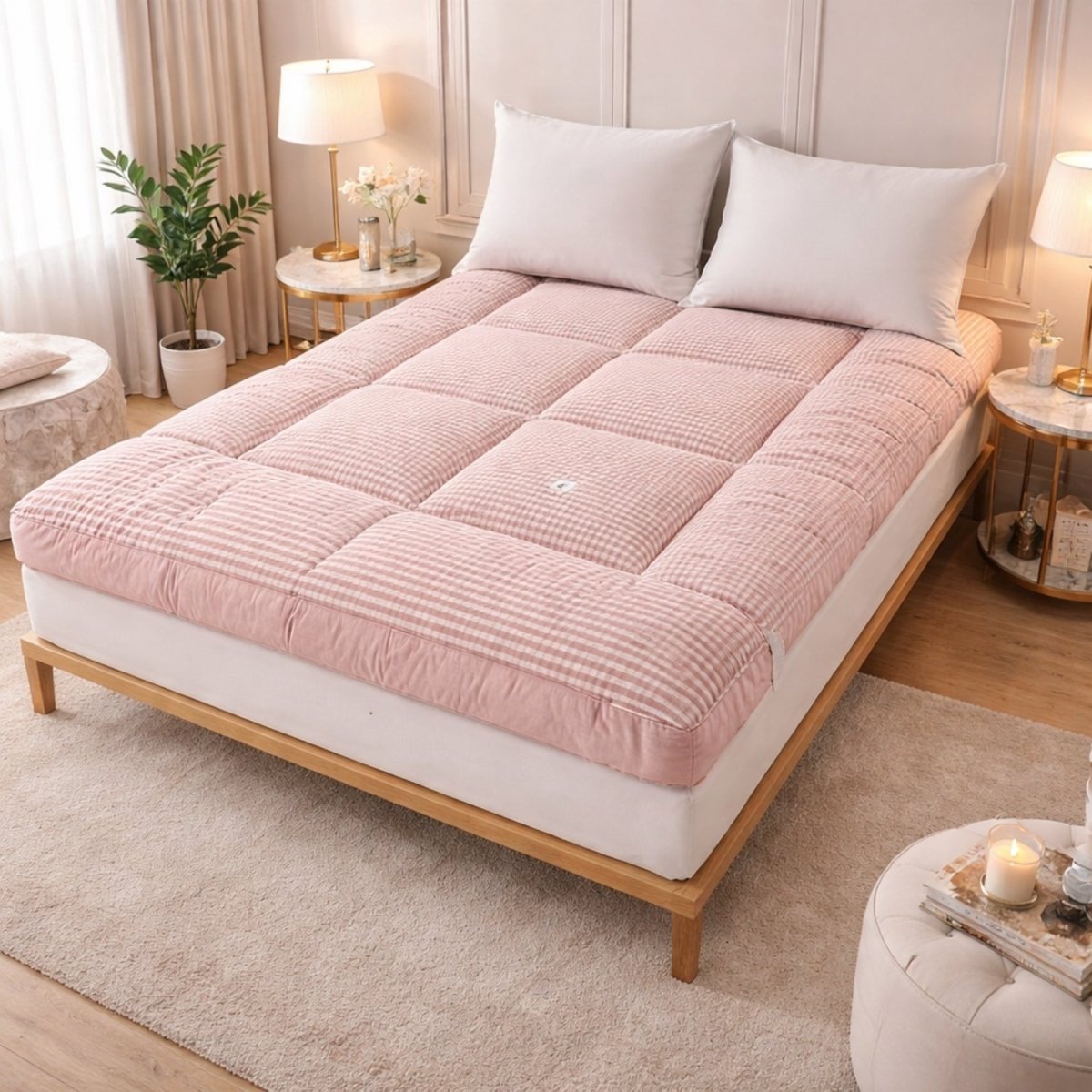 Vault Haven Floor Bed | 4-Inch Plush Quilted Roll-Up Futon