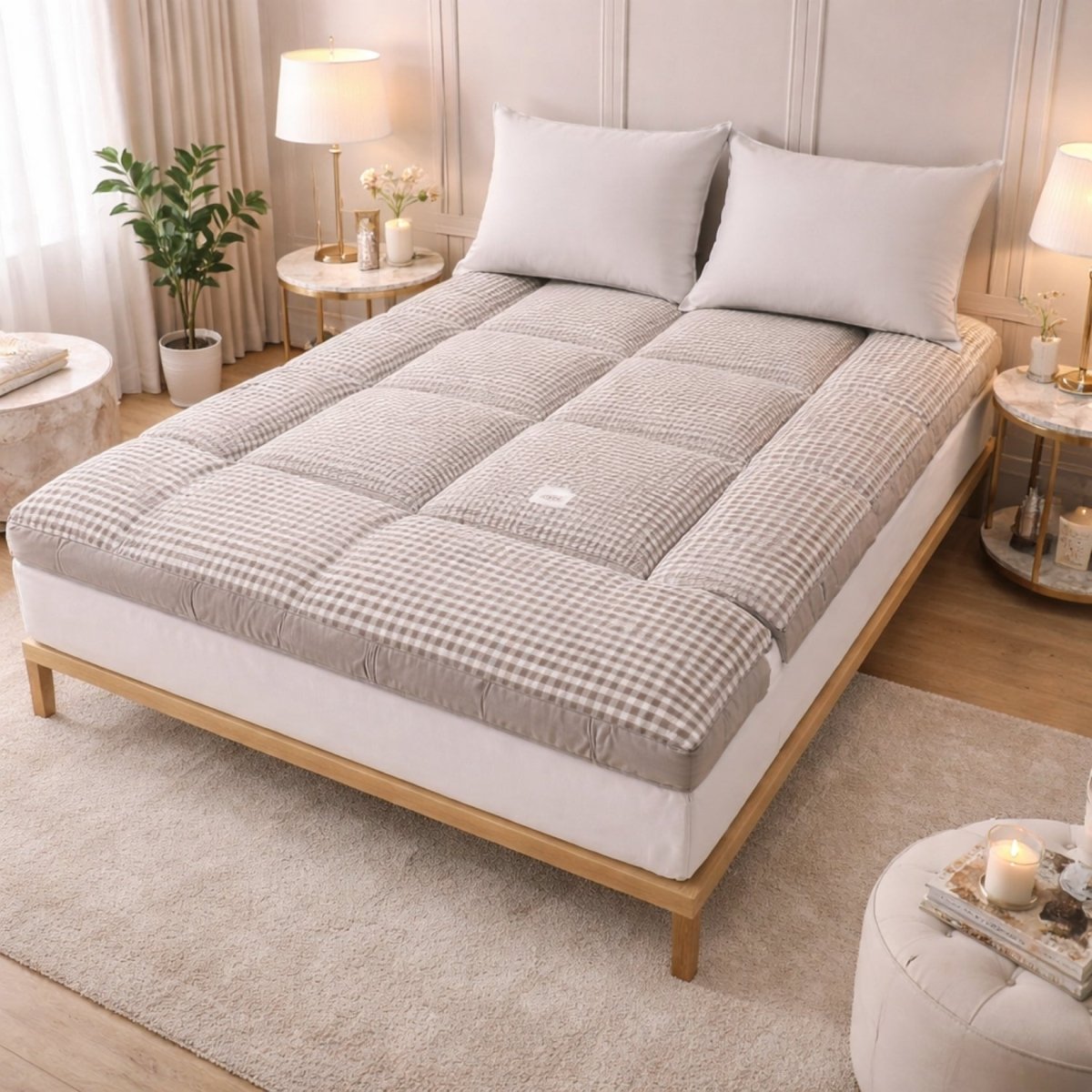 Vault Haven Floor Bed | 4-Inch Plush Quilted Roll-Up Futon