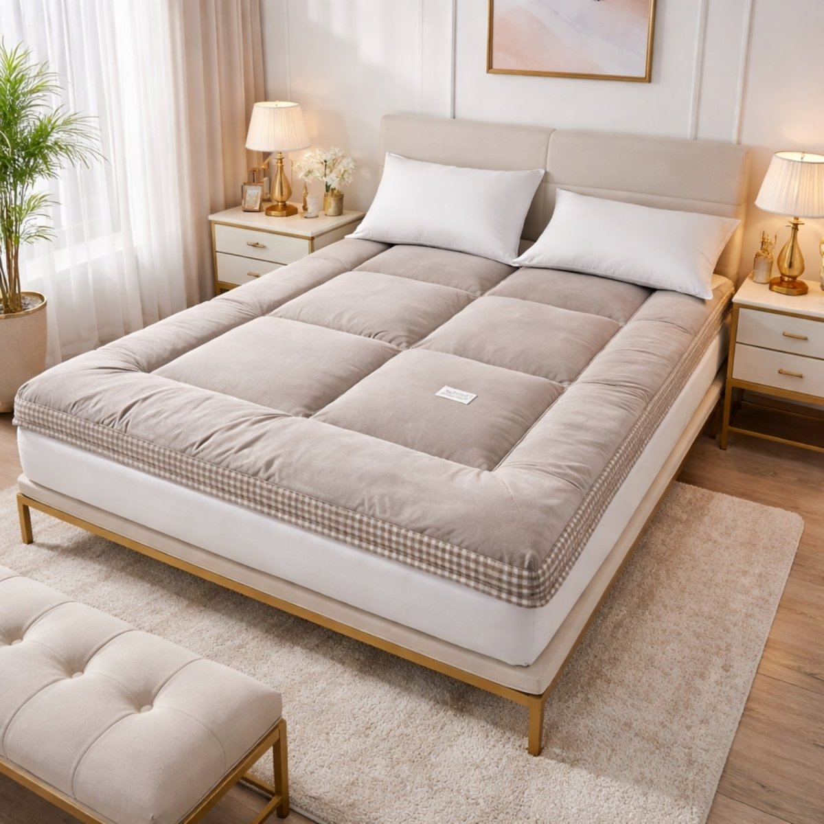 Vault Haven Floor Bed | 4-Inch Plush Quilted Roll-Up Futon