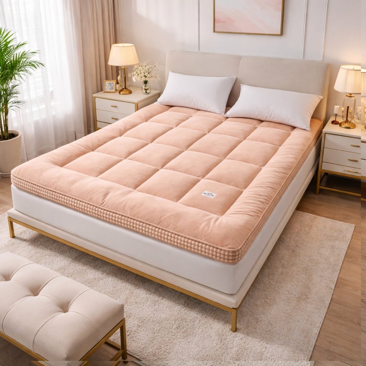 Vault Haven Floor Bed | 4-Inch Plush Quilted Roll-Up Futon