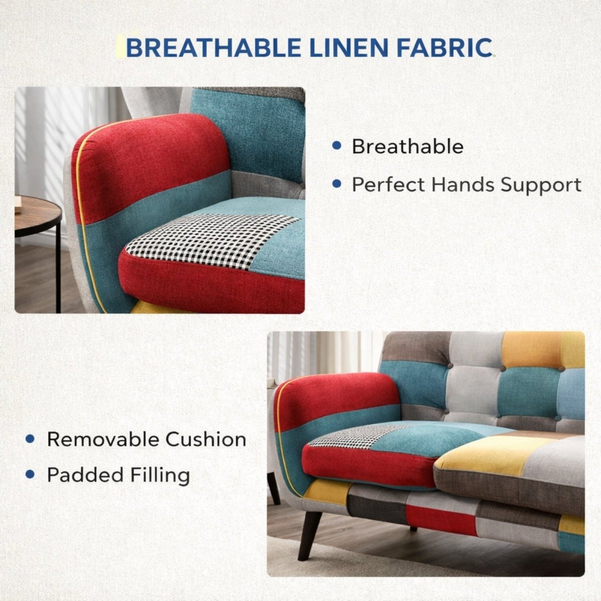 Lavaforge Bohemia Mosaic Collection | Artisan Patchwork Linen Seating