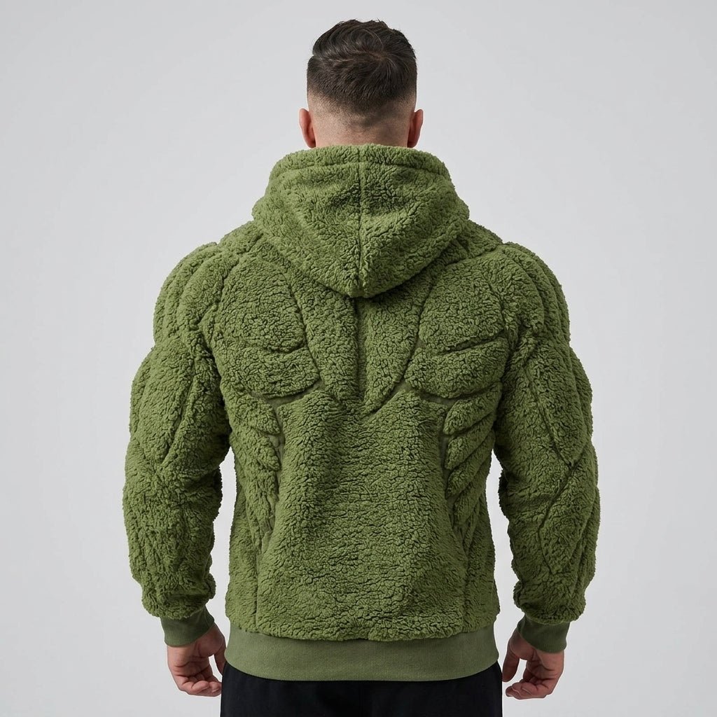Titan Sherpa Muscle Hoodie | Padded Six Pack Fleece Pullover