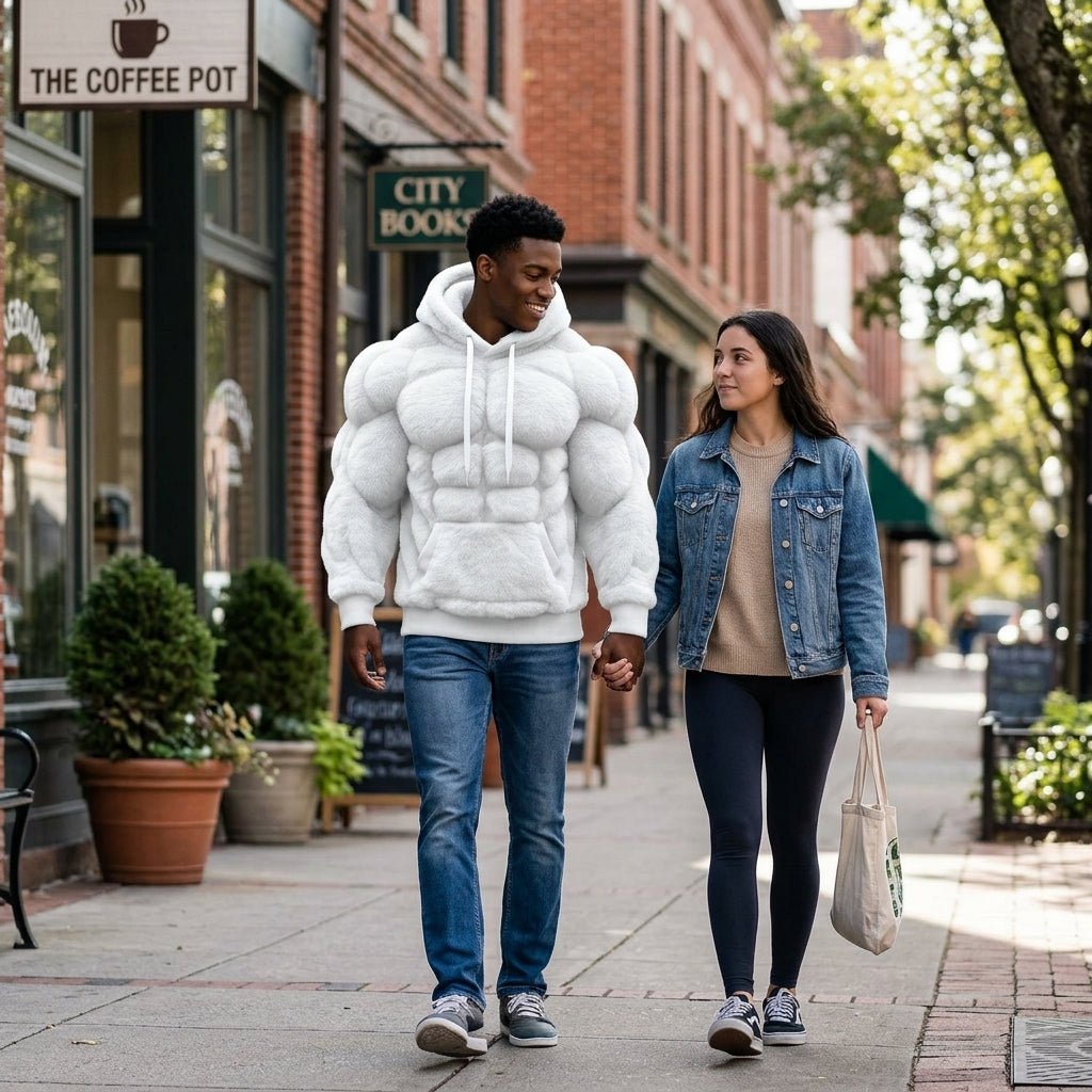 sweater - white - two models downtown