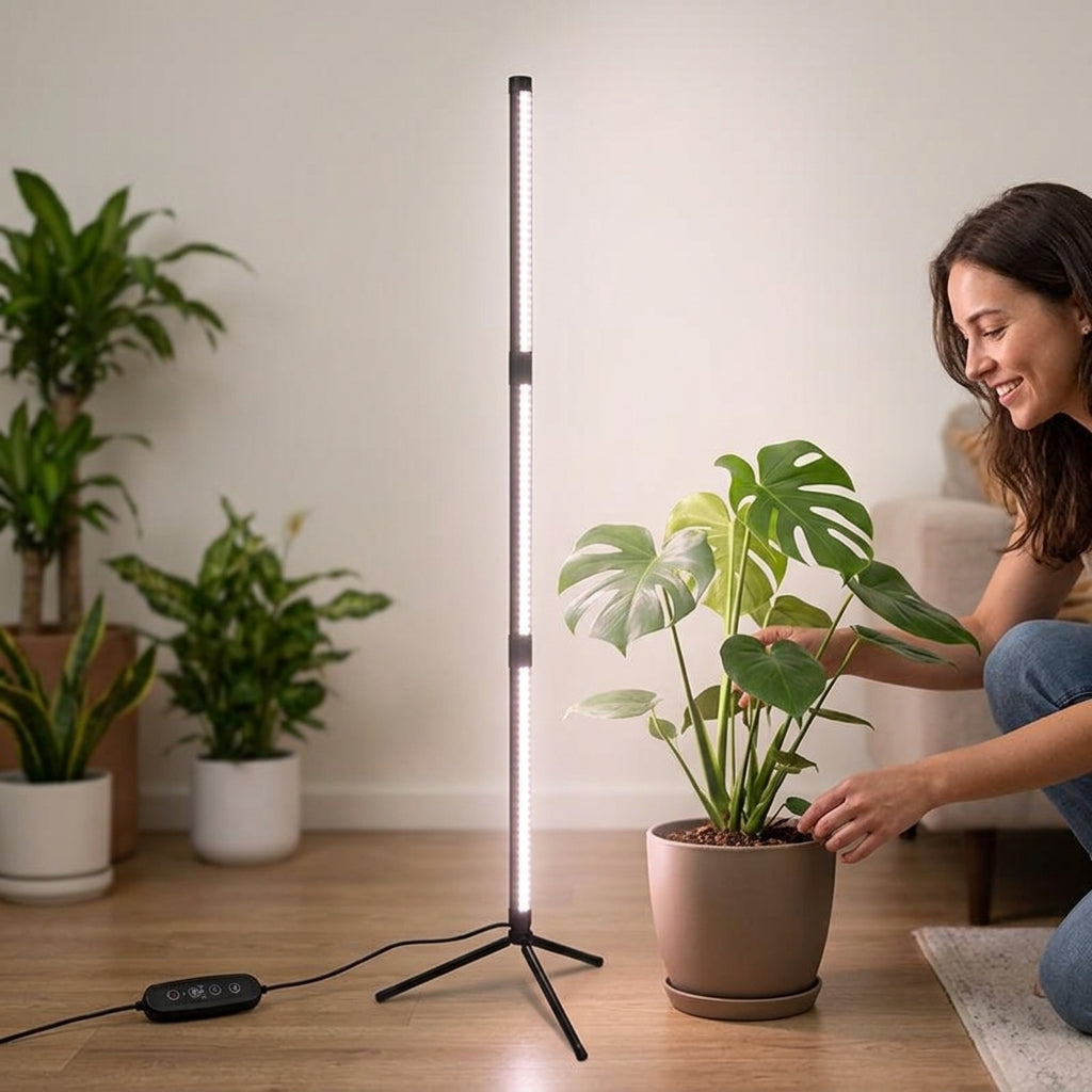 Botanica Light Stand | Full-Spectrum Tripod Grow Lamp - in use