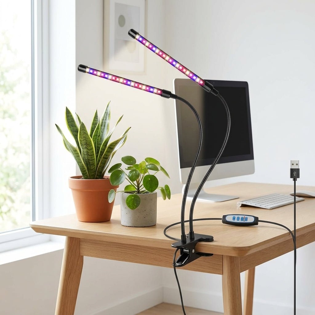 LED Grow Light Plant Lights for Indoor Plants,Full Spectrum With Clip Plant Growing Lamp for Seed Start,3/9/12H Timr - environment scene