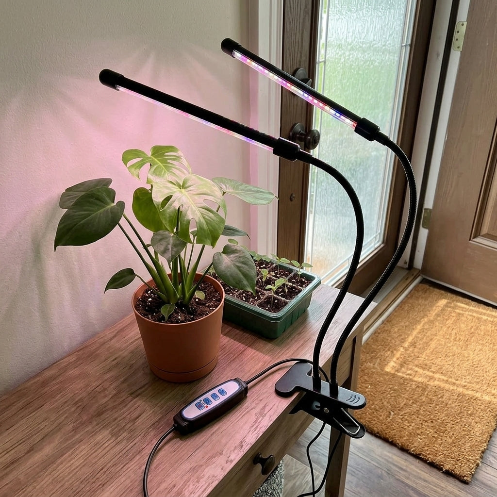 LED Grow Light Plant Lights for Indoor Plants,Full Spectrum With Clip Plant Growing Lamp for Seed Start,3/9/12H Timr - customer delivery front door