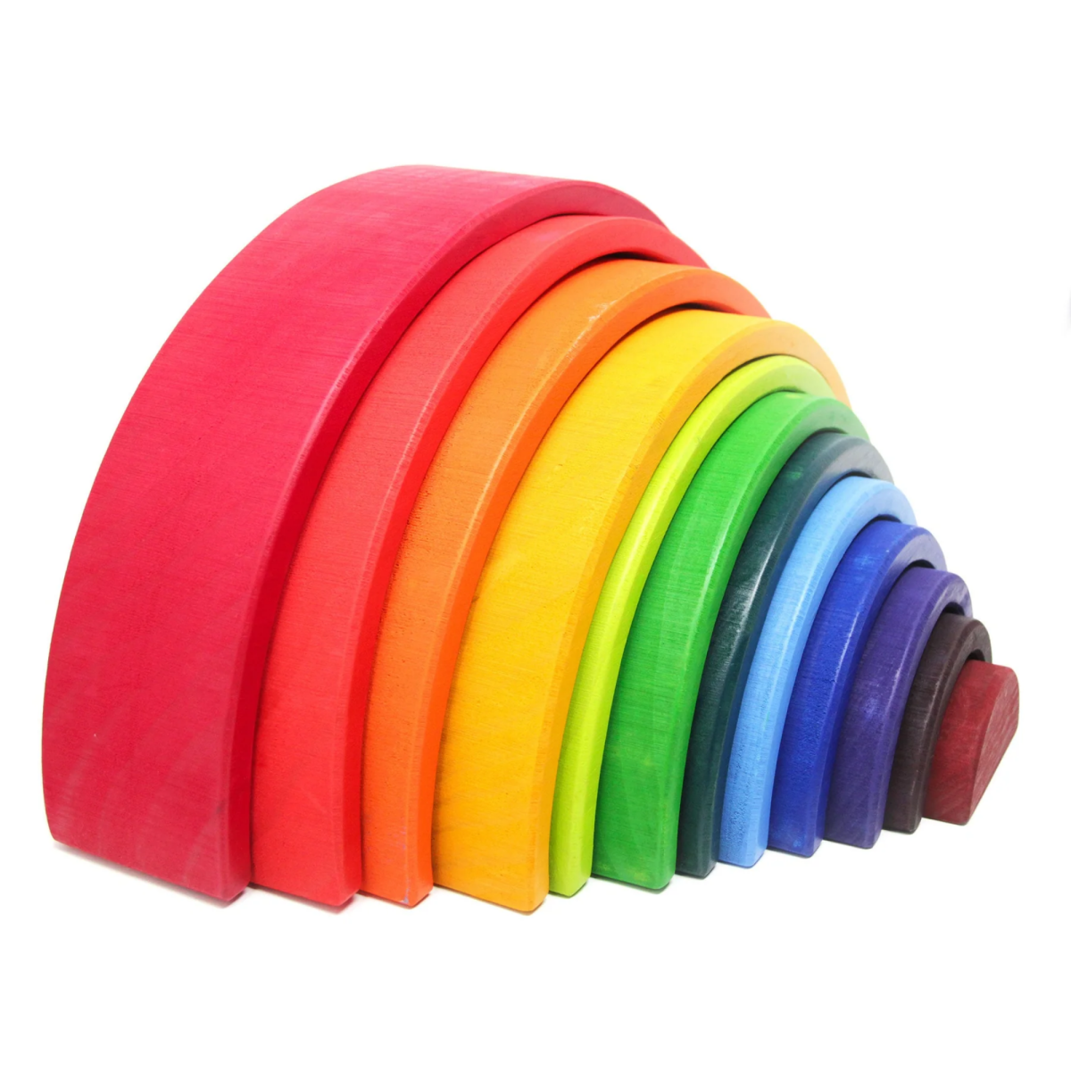 Large Wooden Rainbow Stacker Set – Montessori Wooden Building & Stacking Toy for Toddlers and Kids