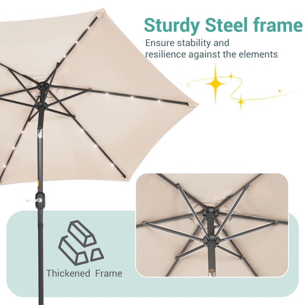 Lumina Oasis Canopy | 7.5' Solar LED Market Umbrella