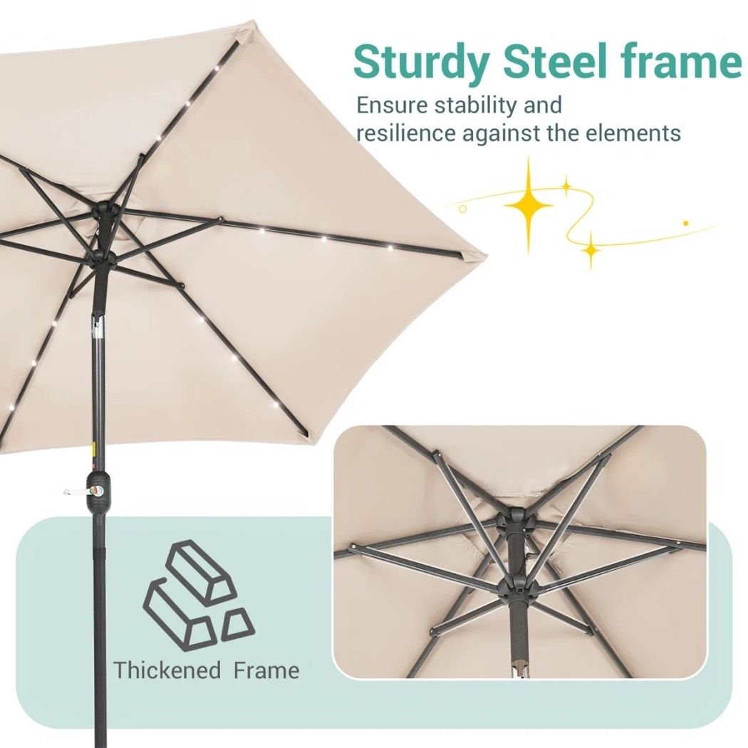 Lumina Oasis Canopy | 7.5' Solar LED Market Umbrella