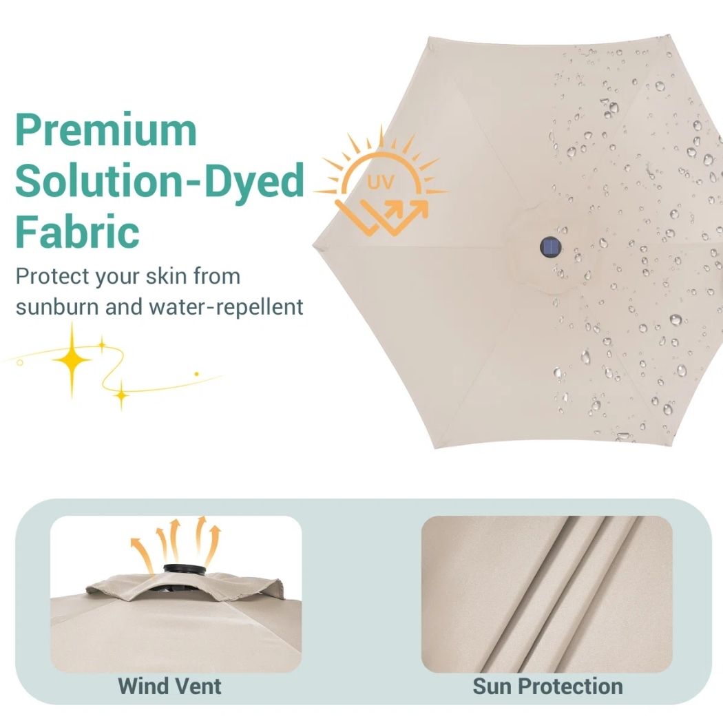 Lumina Oasis Canopy | 7.5' Solar LED Market Umbrella