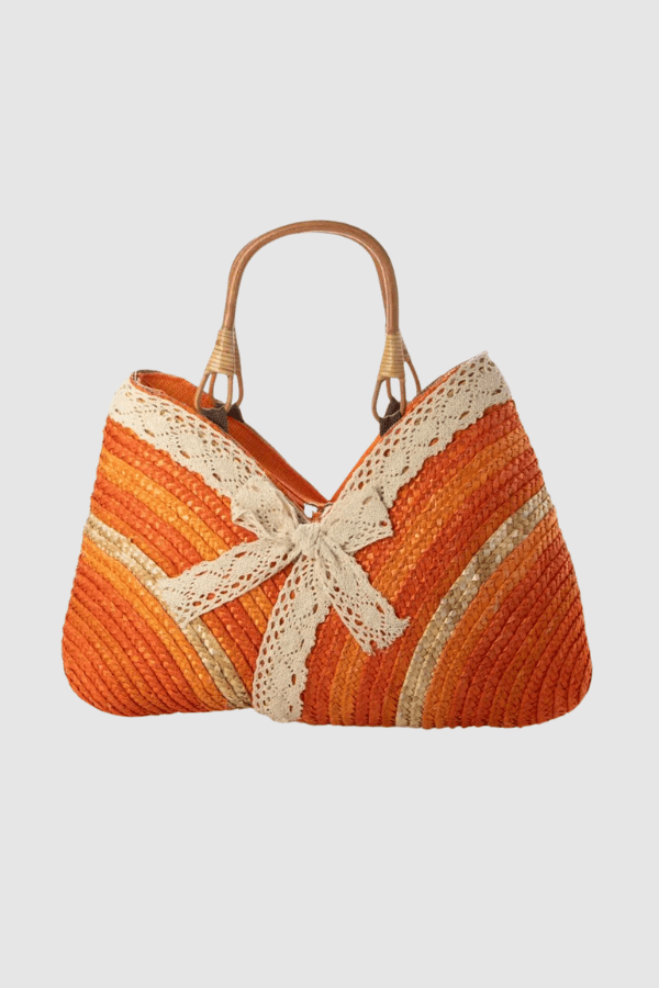 Regenbogen-Streifen Strohtasche
