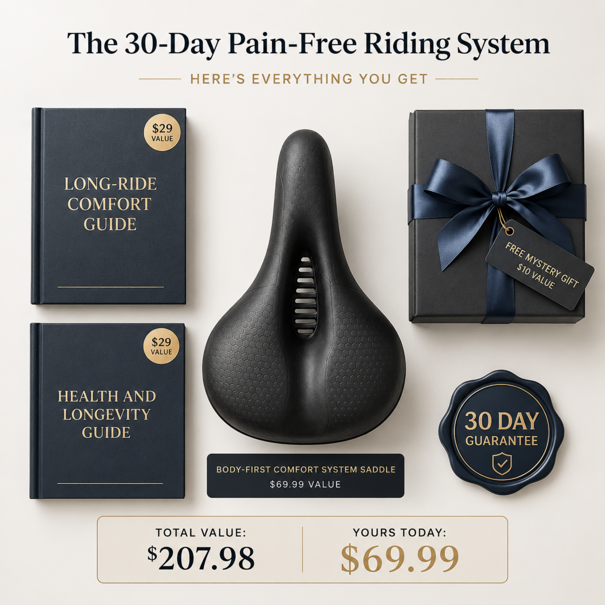 Ergonomic Bike Saddle with Pressure Relief Cutout, Road & Commuter Bicycle Seat, High-Elastic Foam, Universal Fit, 10.6 x 5.5 in, Black – Fenlo Form Sport+