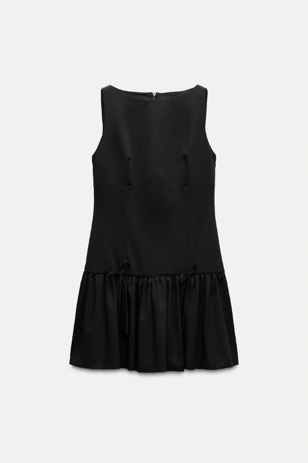Florence Minikleid mit Schleife und Rüschen