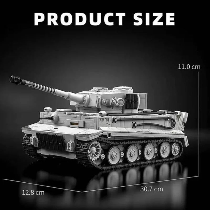 Tiger 1 Tank Building Set (Tan) | 1361 Pieces | WWII Military Brick Model