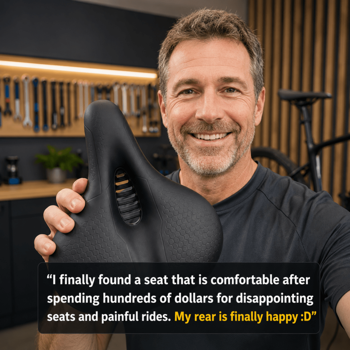 Ergonomic Bike Saddle with Pressure Relief Cutout, Road & Commuter Bicycle Seat, High-Elastic Foam, Universal Fit, 10.6 x 5.5 in, Black – Fenlo Form Sport+