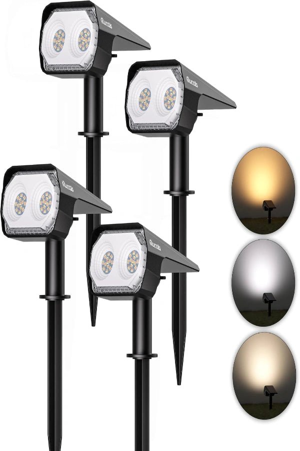 Quntis 4 Pack Solar Spot Lights Outdoor