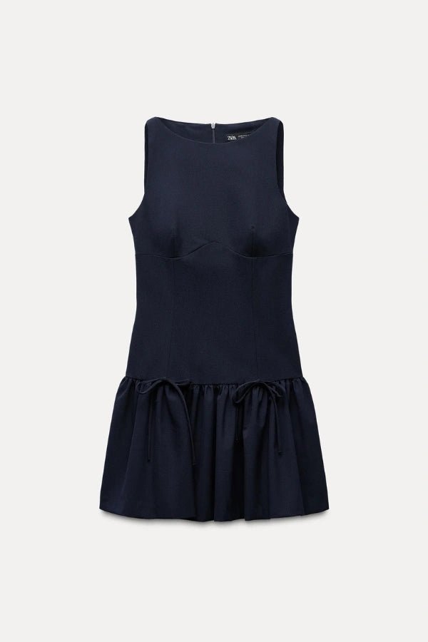 Florence Minikleid mit Schleife und Rüschen