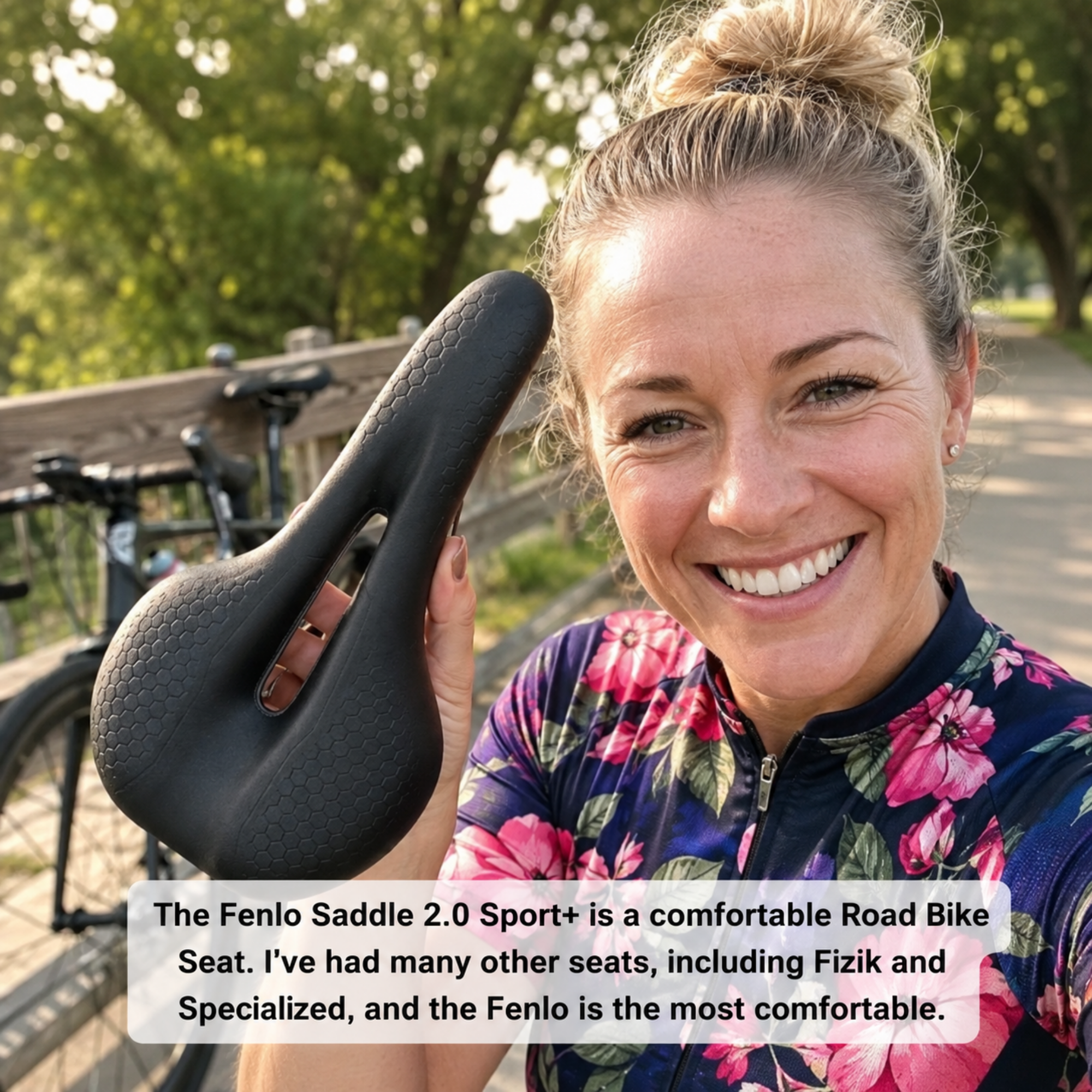 Ergonomic Bike Saddle with Pressure Relief Cutout, Road & Commuter Bicycle Seat, High-Elastic Foam, Universal Fit, 10.6 x 5.5 in, Black – Fenlo Form Sport+