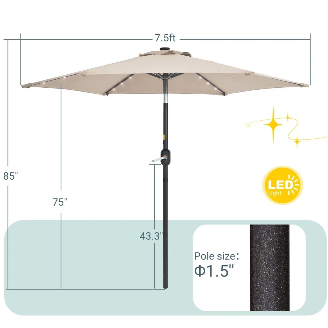 Lumina Oasis Canopy | 7.5' Solar LED Market Umbrella