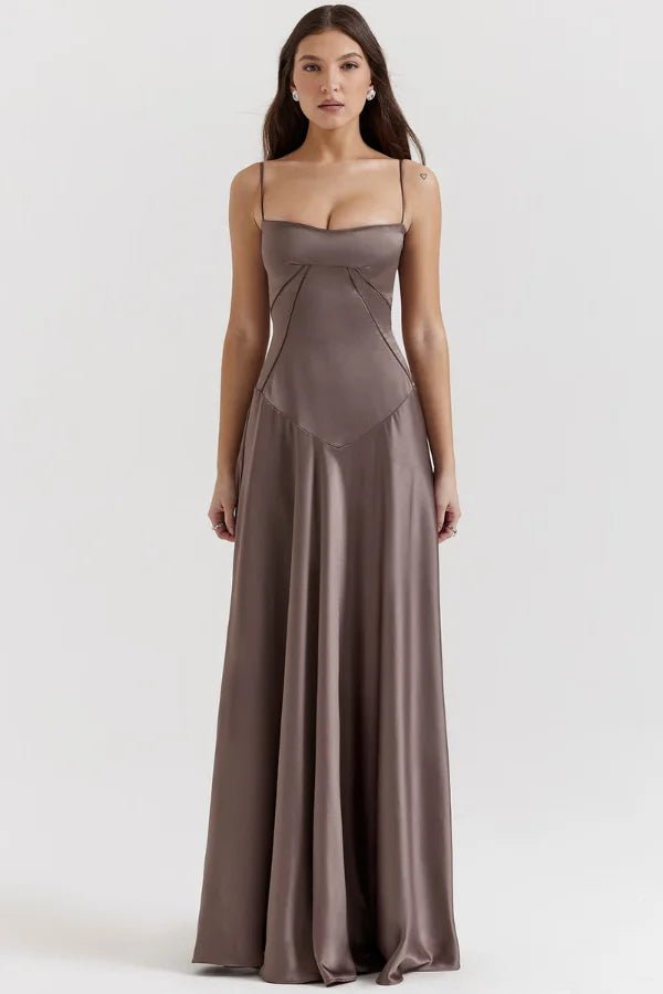 Gabriella – The Silky Satin Corset Maxi Dress