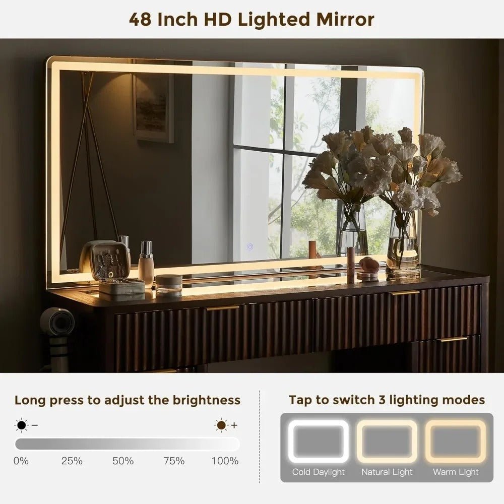 Novae Atelier Vanity | Fluted Oak & Glass Studio