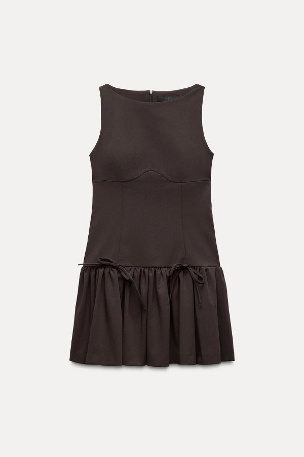 Florence Minikleid mit Schleife und Rüschen