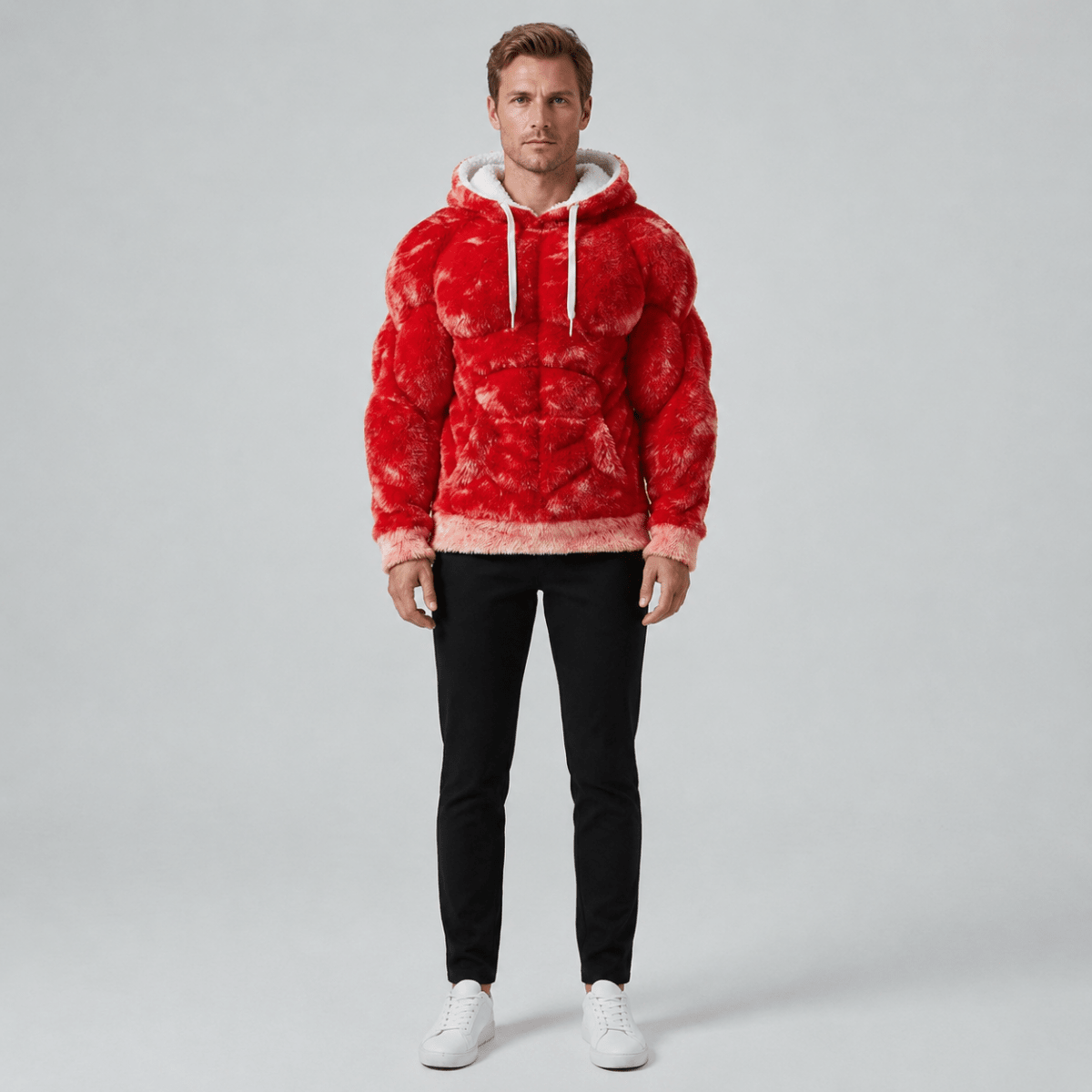 Titan Sherpa Muscle Hoodie | Padded Six Pack Fleece Pullover