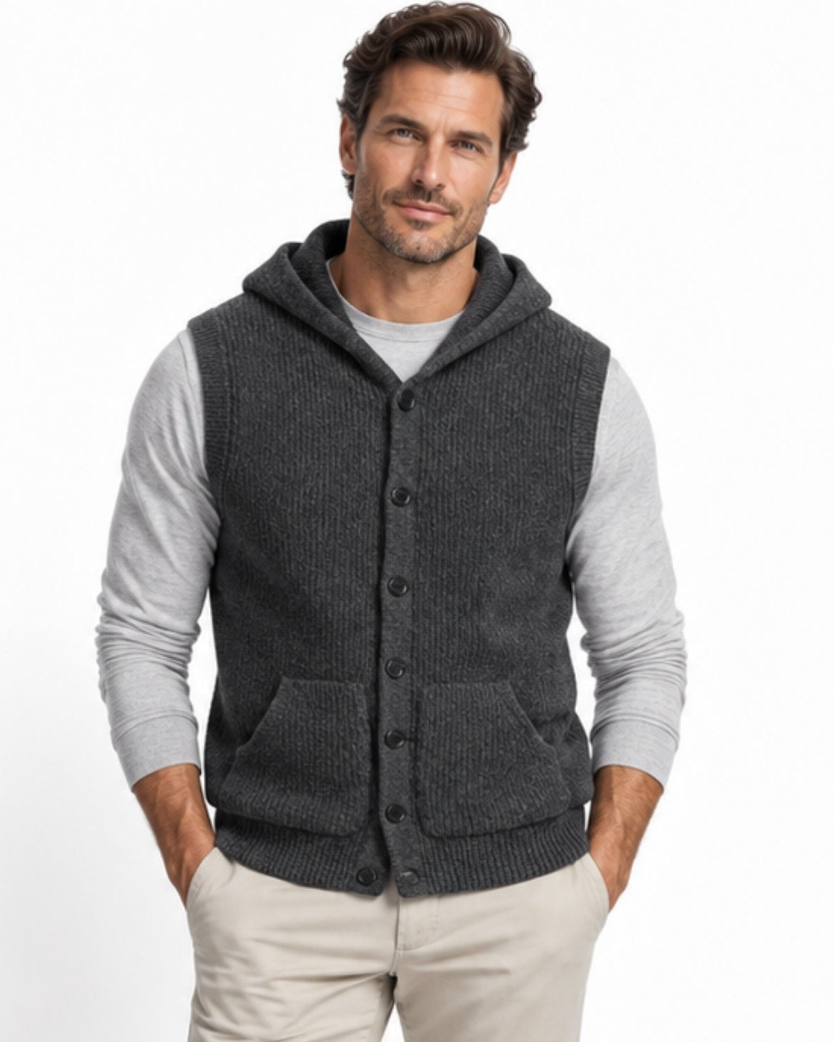 Luke Hooded Sleeveless Vest