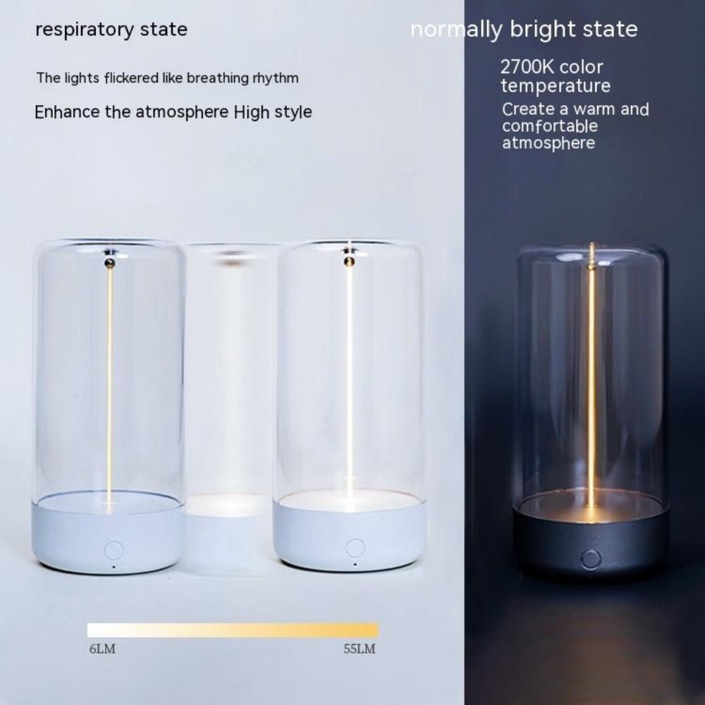 ambient lighting", "warm glow lamp", "minimalist home decor", "touch control light", "USB-C lamp", "portable centerpiece", "breathing light mode", "sculptural lighting", "hygge decor