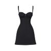 Flat lay of the white Damalia corset mini dress showing the front design, including the structured bodice and ruched bust.