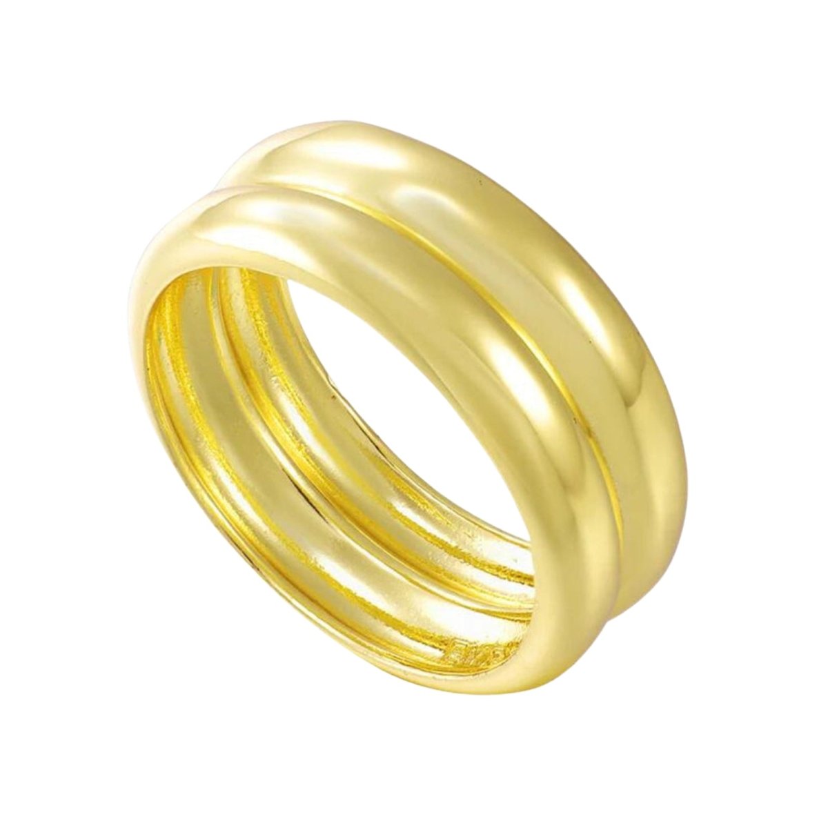 Gold kouvr ring with a white background