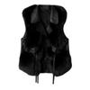 Black Kouvr leather vest on a plain background