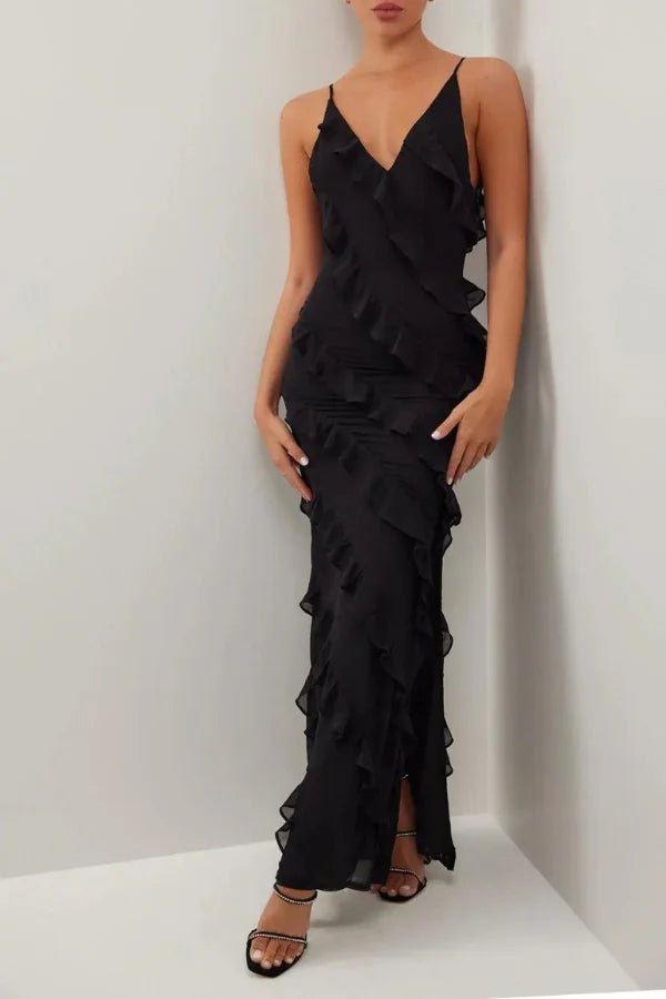 black-tie attire," "ethereal silhouette," "sophisticated eveningwear," and "statement piece