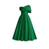 Front view of the Kouvr Fashion green formal dress showing the lace-up corset detail.