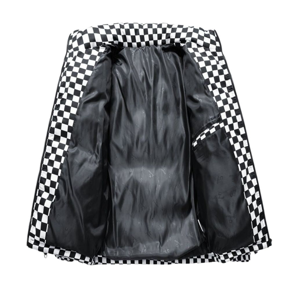 Kouvr Fashion Men's Checkerboard Puffer Jacket