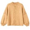 Khaki Kouvr cardigans on a plain background