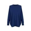 Product-only studio shot of the Kouvr Fashion oversized crewneck sweater in cobalt blue laid flat, showing texture and dolman sleeves.