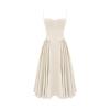 Product shot of the Kouvr Fashion ecru bustier midi dress on a white background, highlighting the structured bodice.