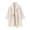 Product-only shot of the Kouvr Fashion white shawl collar coat, showing its open front and side pockets.