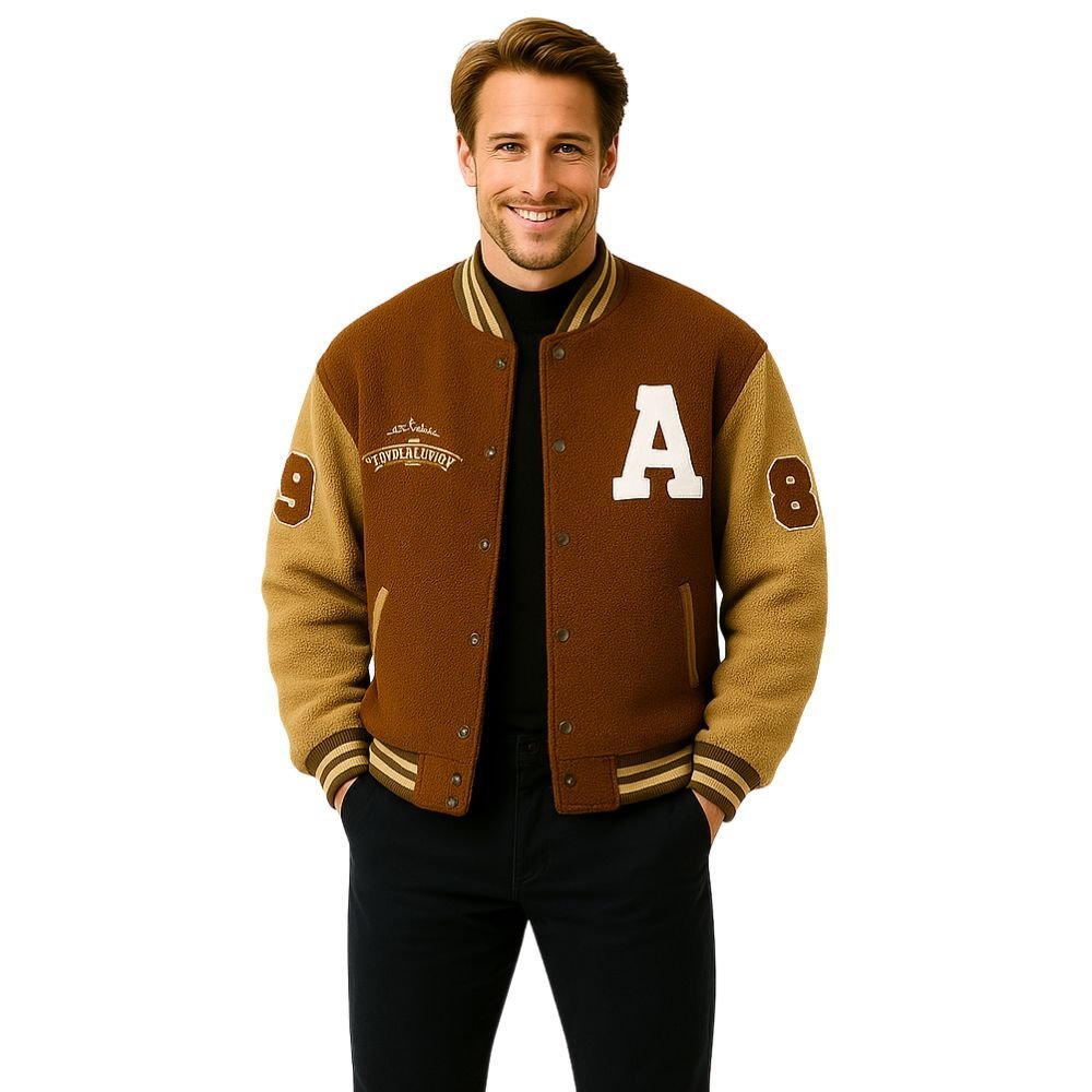 vintage college jacket, ivy league style, fall statement jacket, chenille patch jacket.