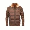 Brown Kouvr winter jacket with a fur-lined hood on a plain background