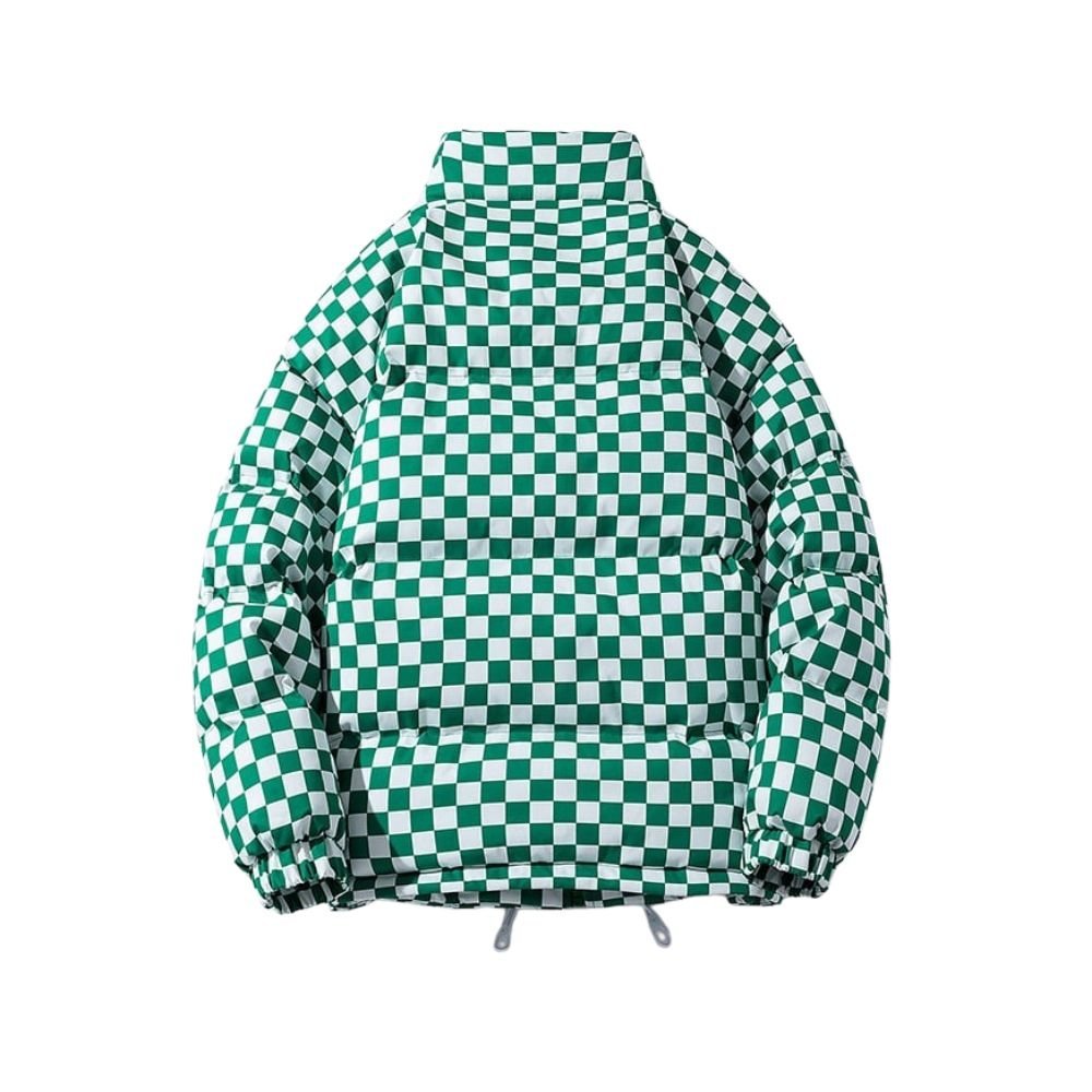 Kouvr Fashion Men's Checkerboard Puffer Jacket