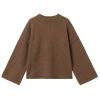 Flatlay product shot of the Kouvr Krystal bell sleeve sweater in brown, displaying the texture of the alpaca wool blend knit.